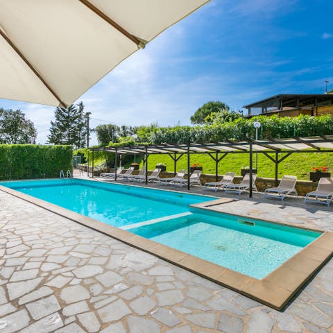 Slow down and savour refreshing swims in the shared pool