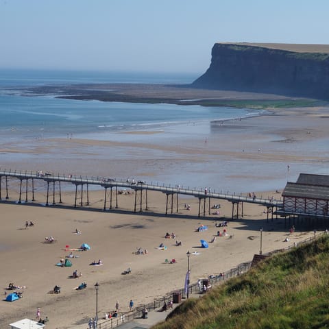 Walk just five minutes to reach Saltburn's vast beach and Victorian pier