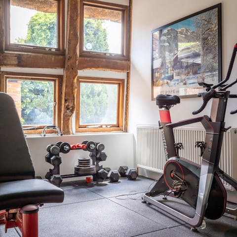 Hit the private gym to keep on top of your fitness game