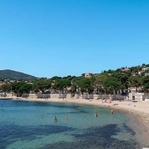 Stroll to La Gaillarde beach for a morning dip, just 350 metres from the villa