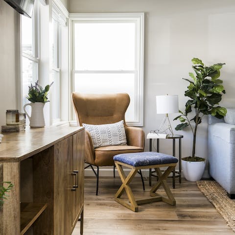 Put your feet up in this cosy reading nook