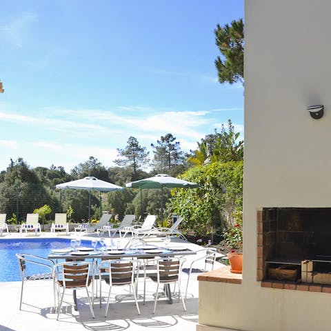 Serve up sumptuous outdoor dinners cooked on the brick barbecue