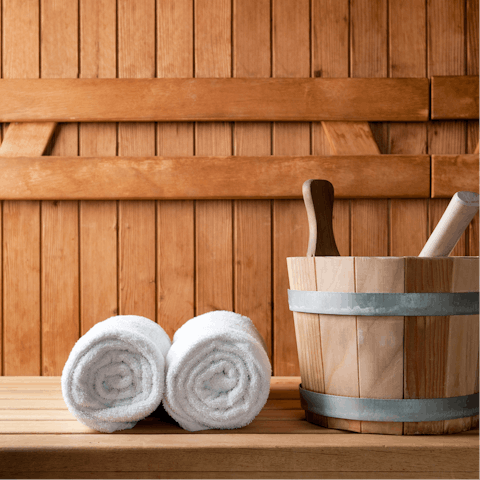 Unwind and warm up after a day in the snow in your own sauna