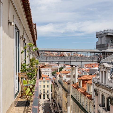 Watch the world go by from the balcony
