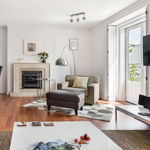 Put your feet up by the fireplace