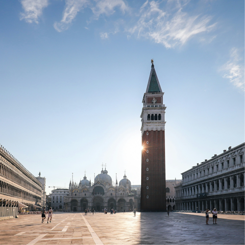 Make the twelve-minute walk to St. Mark's Square