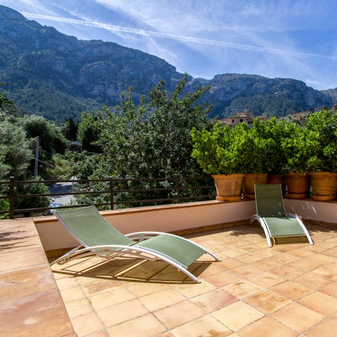 Take in the mountain views from your rooftop terrace