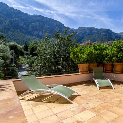 Take in the mountain views from your rooftop terrace