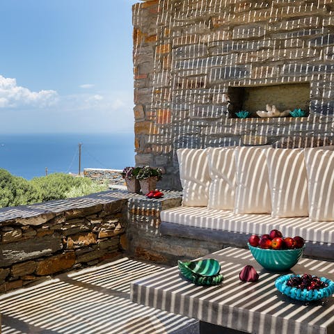 Sit back and relax on the balcony, admiring the views – it's a great spot for cocktail hours
