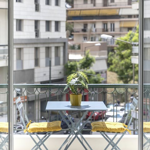 Enjoy a homemade cocktail or two on the balcony