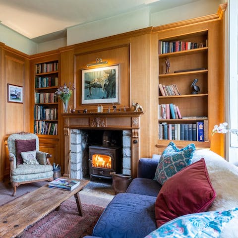 Curl up in front of the fire with a book from the library