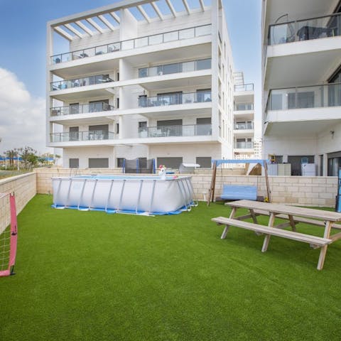 Take a cooling dip in the apartment's very own swimming pool