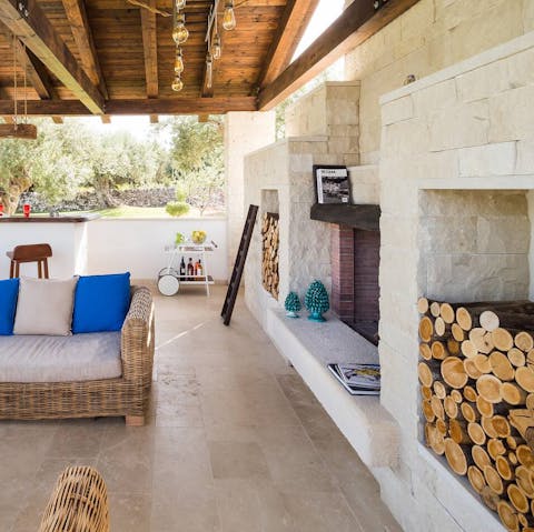 Choose a few logs for the outdoor fire and curl up with a book for the evening