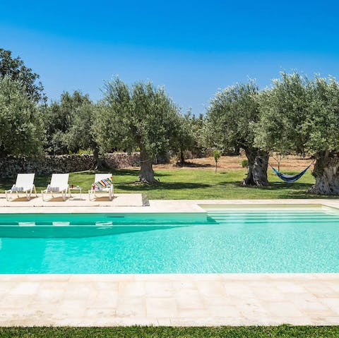 Pick a spot by the pool and settle in for a day of sunshine and swimming