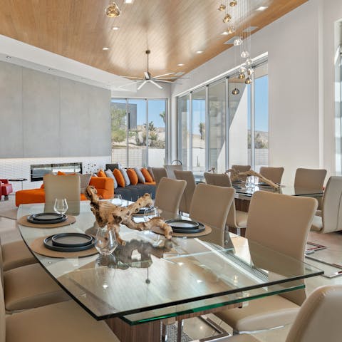 Organise delicious feasts with your loved ones in the stylish dining area