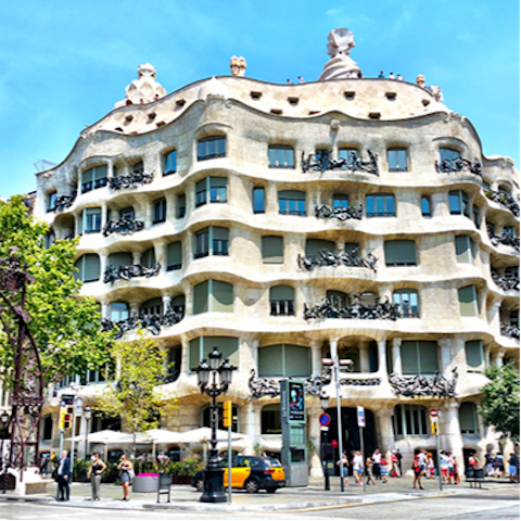Visit Casa Milà, a short walk away
