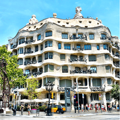 Visit Casa Milà, a short walk away