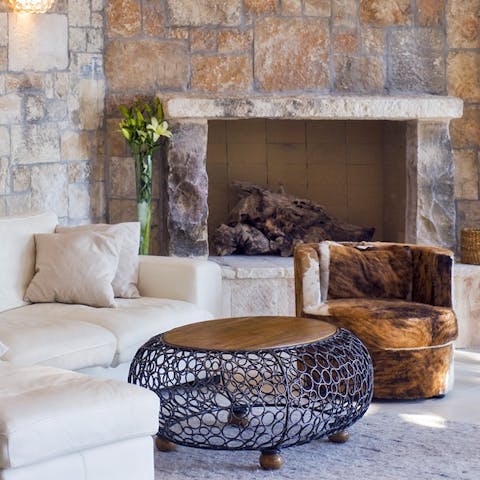 Interiors are full of contrasting textures, natural materials, and character