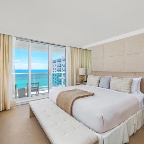 Wake up to sea views from the elegant main bedroom