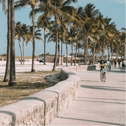 Start your day with a bike ride along Miami Beach's boardwalk