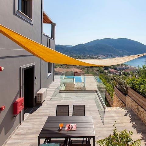 Look forward to taking your meals outside in the glorious Greek sunshine