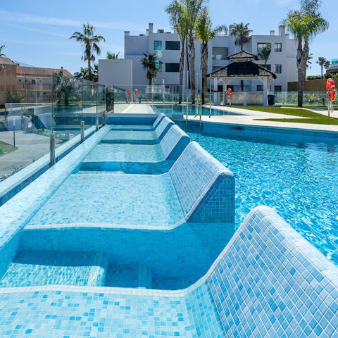 Soak up the rays from the shared pools