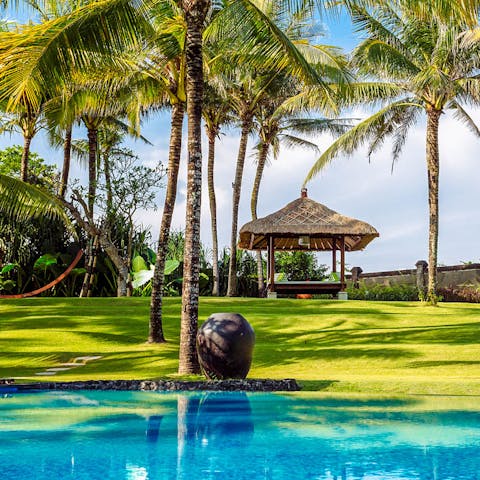 Arrange a massage or simply soak in the scenery from the swimming pool