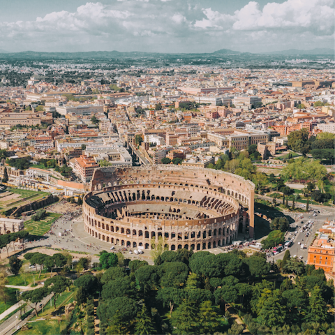 Walk thirty minutes east to the incredible Colosseum