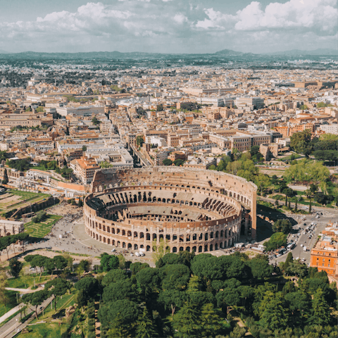Walk thirty minutes east to the incredible Colosseum