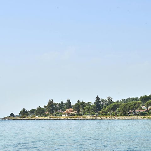 Explore northern Istria, including quaint fishing villages like Novigrad, a fifteen-minute drive away