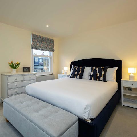 Wake from a blissful sleep in the serene bedroom