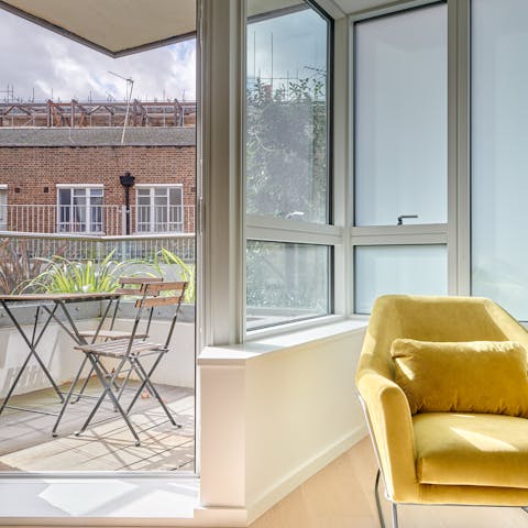 Sip a coffee on the balcony and admire the views of the area's Victorian buildings