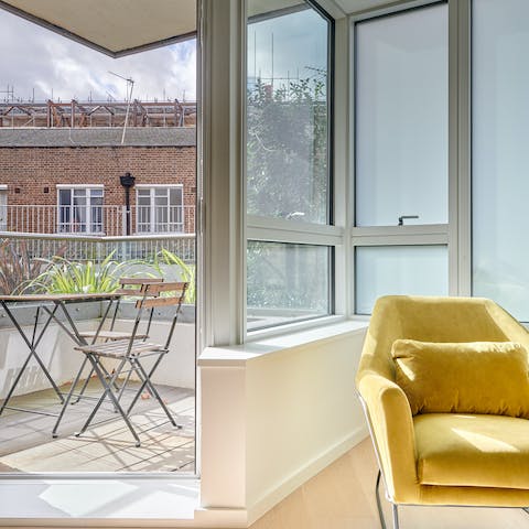 Sip a coffee on the balcony and admire the views of the area's Victorian buildings