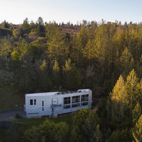 Wake up surrounded by stunning forest scenery