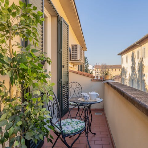 Relax with a glass of Italian wine on one of two private terraces