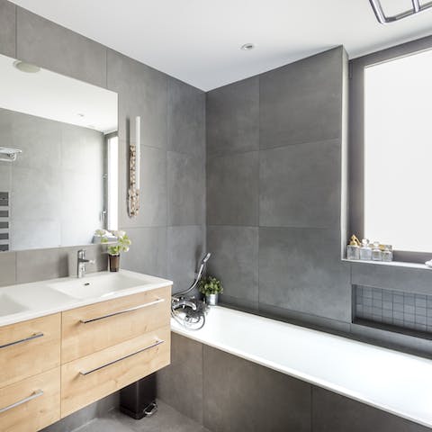 Soak in the bath after a day sightseeing in the French capital