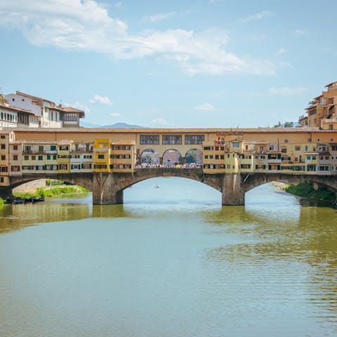 Stroll along the Ponte Vecchio, a four-minute walk from your doorstep