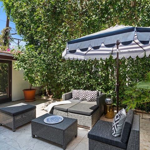 Lounge around in the privacy of your courtyard garden
