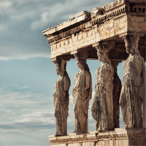 Stroll through the inspiring streets to the Acropolis – less than fifteen–minutes away