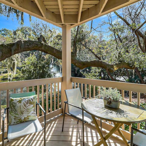 Enjoy the lagoon views from the private terrace