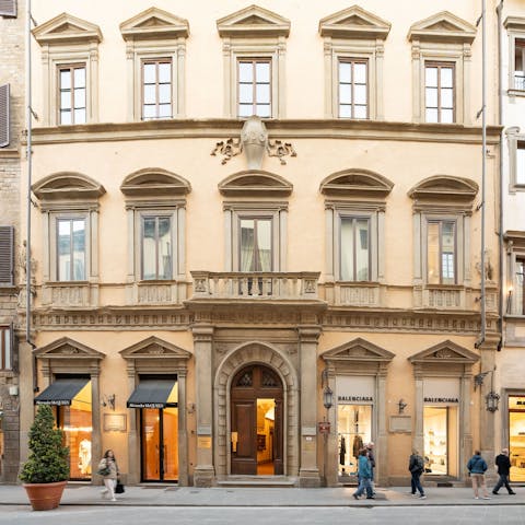 Pop into the designer boutiques directly below the apartment