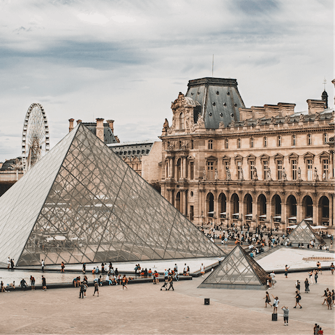 Visit the world's largest art museum and home of the Mona Lisa – the Louvre is under a fifteen-minute walk away