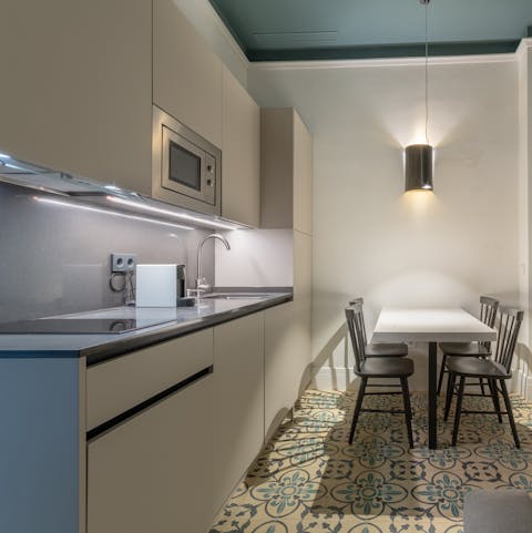 Whip up light bites in your modern and dynamic kitchen