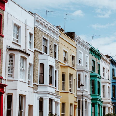 Visit Portobello Road for markets, pubs and trendy boutiques, just a ten-minute walk away