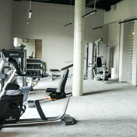 Stay on top of your fitness goals with the well-equipped gym