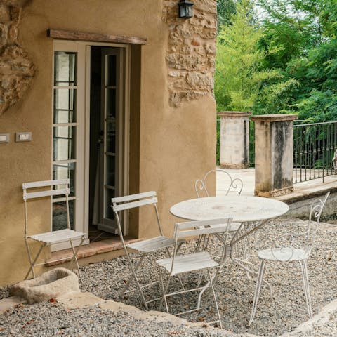 Sip a limoncello at the alfresco dining table