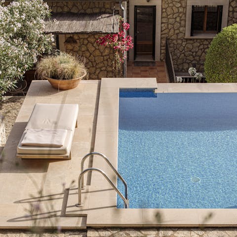 Cool off in the private pool, perfect for an afternoon dip