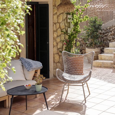 Sip pre-dinner Sangria on the terrace before cooking on the barbecue