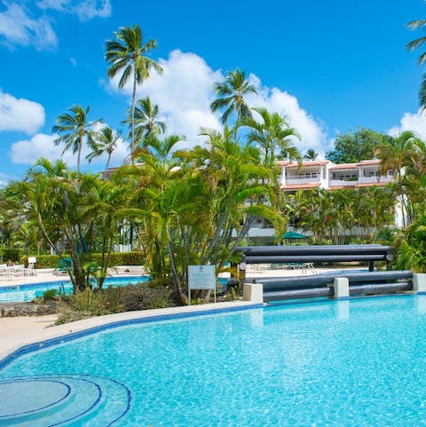 Feel invigorated after a swim in the shared outdoor pool