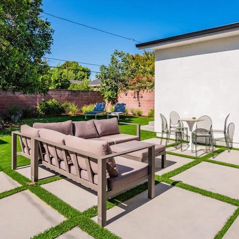 Feel the Californian sun on your skin, lounging in the garden